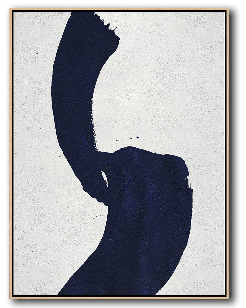 Buy Hand Painted Navy Blue Abstract Painting Online - Your Canvas Printing Huge